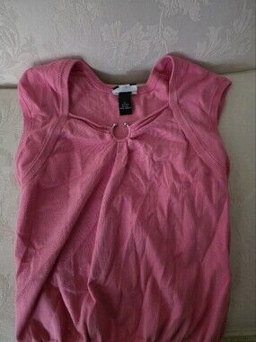Women’s Pink Sleeveless Knit Top with Ring Detail